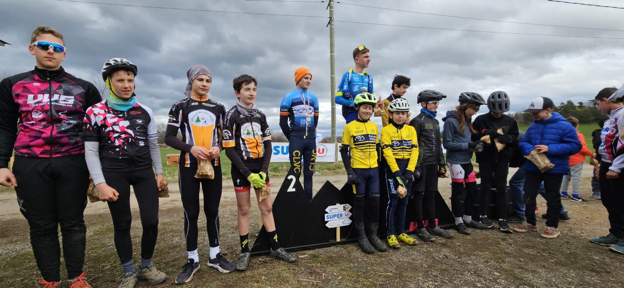 Lysandre et Timothée au pied du podium